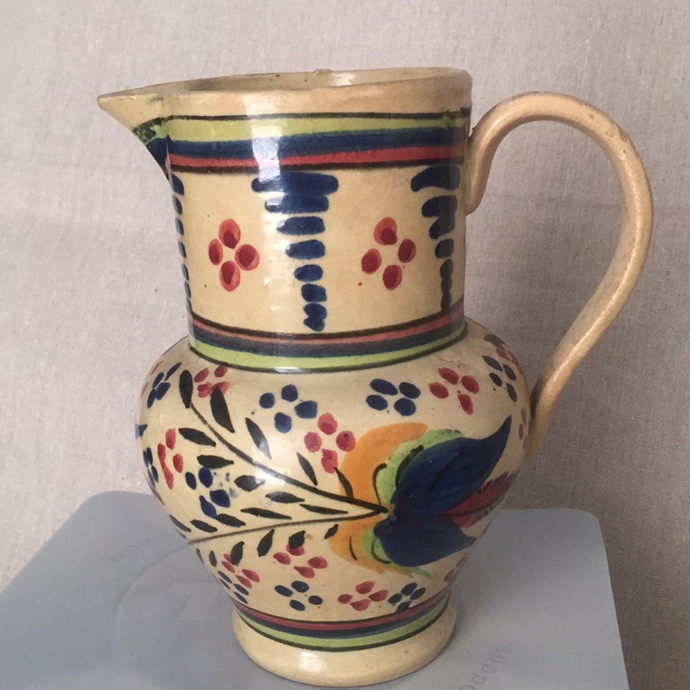 Antique VG (initials) Deerex pitcher from Spain;